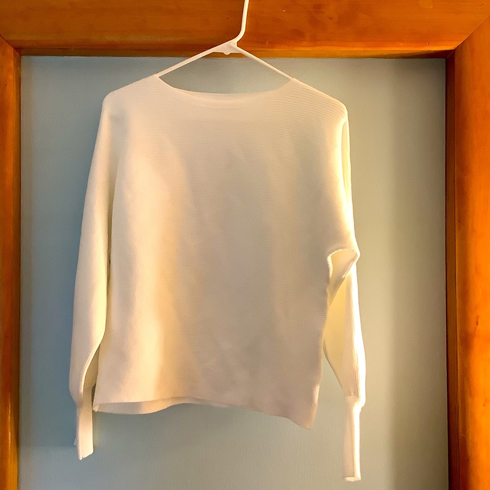 Staccato Cream Med Super Soft Summer Sweater with drop sleeves and wide neckline